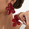 Flower Spray Painted Alloy Stud Earrings FS-WG7186F-01-2