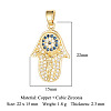 Brass Micro Pave Cubic Zirconia Pendants ZIRC-OY001-38G-2