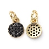 Brass Micro Pave Black Cubic Zirconia Charms KK-I658-51-2