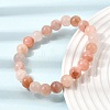 8.5MM Natural Dyed & Heated Chalcedony Round Beaded Stretch Bracelets for Women GG-CBA3F02-14A-02-2