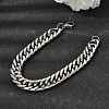 201 Stainless Steel Cuban Link Chains Bracelets for Women Men STAS-T077-21P-02-2