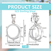 1Pc 925 Sterling Silver Pendant Cabochon Settings STER-BC0003-55A-2