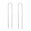 Anti-Tarnish Rhodium Plated 925 Sterling Silver Stud Earring Findings STER-E051-C-01P-1