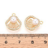 Brass Micro Pave Clear Cubic Zirconia and ABS Imitation Pearl Pendants KK-T074-118G-3