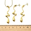 304 Stainless Steel Necklaces & Stud Earring Set for Women SJEW-C007-06G-5