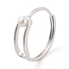 Round Natural Pearl Finger Rings STER-Z009-10P-2