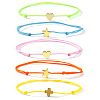 5Pcs Polyester Adjustable String Bracelet Set TN0699-5