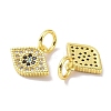Real 18K Gold Plated Brass Micro Pave Cubic Zirconia Pendants KK-L209-039G-08-2