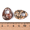 Natural Leopard Skin Jasper Large Hole Pendants G-N348-06A-02-3