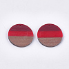 Tri-color Resin & Walnut Wood Pendants RESI-S358-78-2