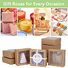 Square Paper Biscuit Boxes with Clear PVC Window CON-WH0098-16C-03-5