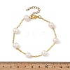 Natural Cultured Freshwater Pearl Potato Beaded Chain Bracelets BJEW-JB14270-4