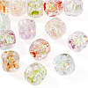 14Pcs 7 Colors Handmade Foil Lampwork Beads FOIL-TA0001-06-2