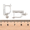 Brass Micro Pave Clear Cubic Zirconia Hoop Earring Findings KK-Z158-01P-3