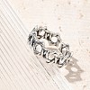 Sterling Silver Open Cuff Rings for Women RJEW-R008-01AS-05-3