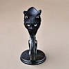 Cat Head Gothic Style Resin Crystal Ball Holders WICR-PW0016-03-5