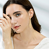 2 Pairs 2 Colors Alloy Oval & Rectangle Dangle Earrings for Women EJEW-FI0001-10-4
