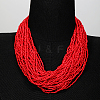 Plastic Beaded Multi-strand Necklaces LS-ZG0249-3-1