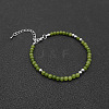 Natural Peridot Bead Bracelet ZW6419-4-1