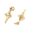 Brass Micro Pave Clear Cubic Zirconia Pendants CU-CBAF0F8-16B-G-2