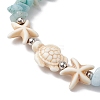 Natural Amazonite & Synthetic Turquoise Beaded Stretch Bracelets for Women BJEW-JB10750-02-3