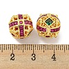 Rack Plating Brass Micro Pave Colorful Cubic Zirconia Beads KK-L215-307G-3