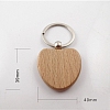 Undyed Wooden Keychains WOCR-PW0001-176-15-1