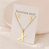 Stainless Steel Letter Pendant Necklaces & Stud Earrings Sets WG3FD2C-24-1