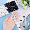 240Pcs 6 Style 1-Hole Plastic Button BUTT-PH0001-14-6