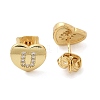 Rack Plating Brass Micro Pave Clear Cubic Zirconia Stud Earrings EJEW-K299-01G-U-4