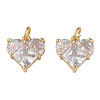 Brass Micro Pave Clear Cubic Zirconia Pendants KK-N233-228B-2