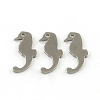 Tarnish Resistant SeaHorse Smooth Surface 201 Stainless Steel Mirror Polished Finish Stamping Blank Tag Pendants STAS-R063-77-1