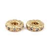 Brass Micro Pave Clear Cubic Zirconia Beads ZIRC-P091-04A-G-RS-1