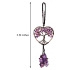 Wire Wrapped Chips Natural Amethyst Big Pendant Decorations HJEW-SZ0001-25A-7