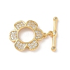 Brass Micro Pave Clear Cubic Zirconia Toggle Clasps KK-D504-08G-1