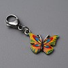 Butterfly Alloy Enamel Pendant Decoration HJEW-WH0042-73C-1