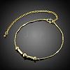 European and American Fashion Brass Ball Chain Anklets For Ladies Summer Holiday AJEW-BB14793-G-5
