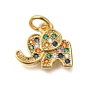 Rack Plating Brass Micro Pave Cubic Zirconia Pendants ZIRC-F142-38G-1