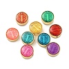 Rack Plating Brass Enamel Beads KK-B091-18G-1