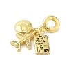 Rack Plating Brass Micro Pave Clear Cubic Zirconia Enamel European Dangle Charms X-KK-S380-28G-2