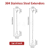 2Pcs 2 Styles 304 Stainless Steel Chain Extender STAS-FH0002-31P-2
