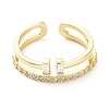 Rack Plating Brass Micro Pave Clear Cubic Zirconia Cuff Rings RJEW-C043-01G-2