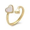 Brass Shell Cuff Rings for Women RJEW-C126-09G-4