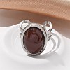 Oval Natural Carnelian Finger Rings RJEW-M062-02P-04-4