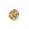 Hollow Barrel Rack Plating Brass Cubic Zirconia European Beads KK-L236-06G-2