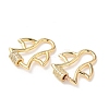 Brass Micro Pave Clear Cubic Zirconia Screw Carabiner Lock Charms KK-Z118-06G-07-2