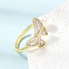 Adjustable Brass Micro Pave Cubic Zirconia Enamel Finger Rings CU-CBABA66-07B-G-2