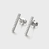 S925 Sterling Silver Geometric Stick Stud Earrings for Men and Women NX0186-7