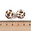 Painted Wood European Beads WOOD-F017-04A-3