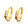 Cubic Zirconia Flower Hoop Earrings EJEW-E270-22G-1
